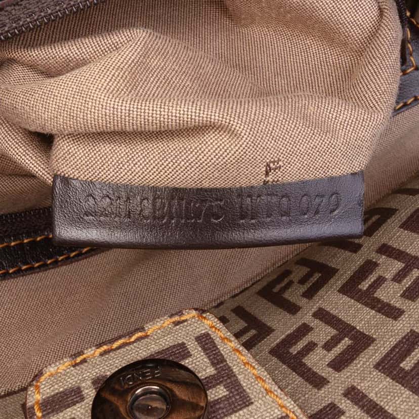 Fendi Zucchino Nylon and Spalmati Grande Pillow Tote Brown Good condition - Box View