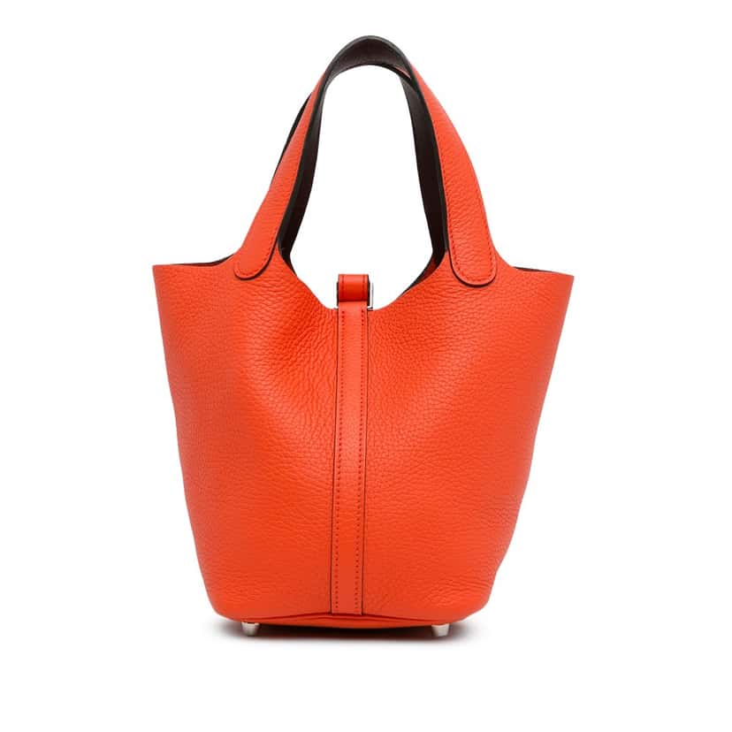 Hermès Clemence Picotin Lock 18 Orange Leather Good condition - Inside View