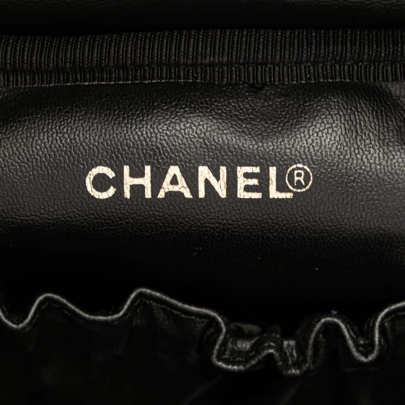 Chanel CC Caviar Vanity Case Black Leather Good condition - Box View