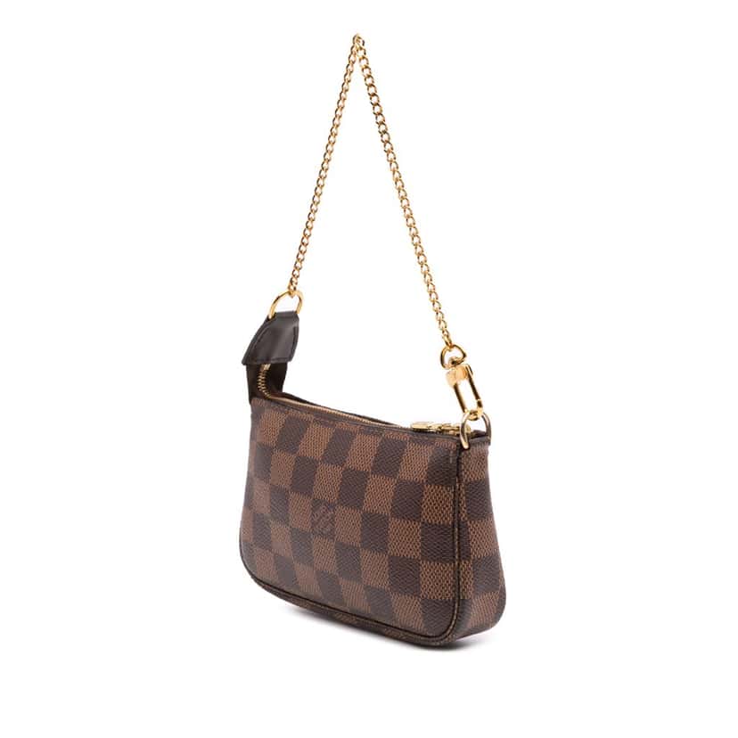 Louis Vuitton Damier Ebene Mini Pochette Accessoires Brown Canvas Good condition - Back View