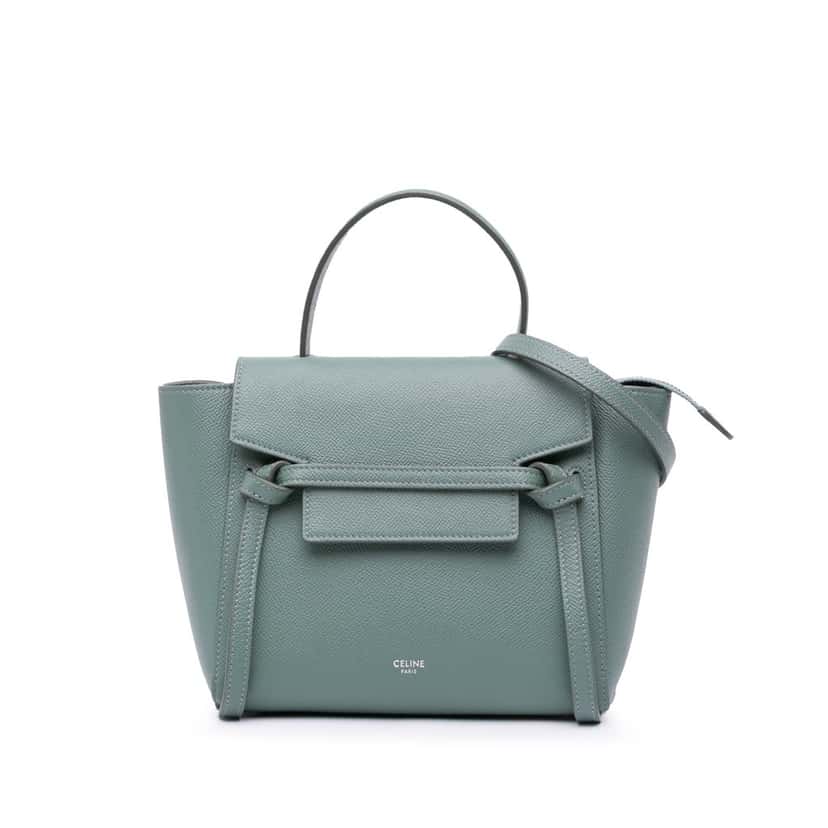 Celine Nano Grained Calfskin Belt Bag Blue Leather Good condition - Front View