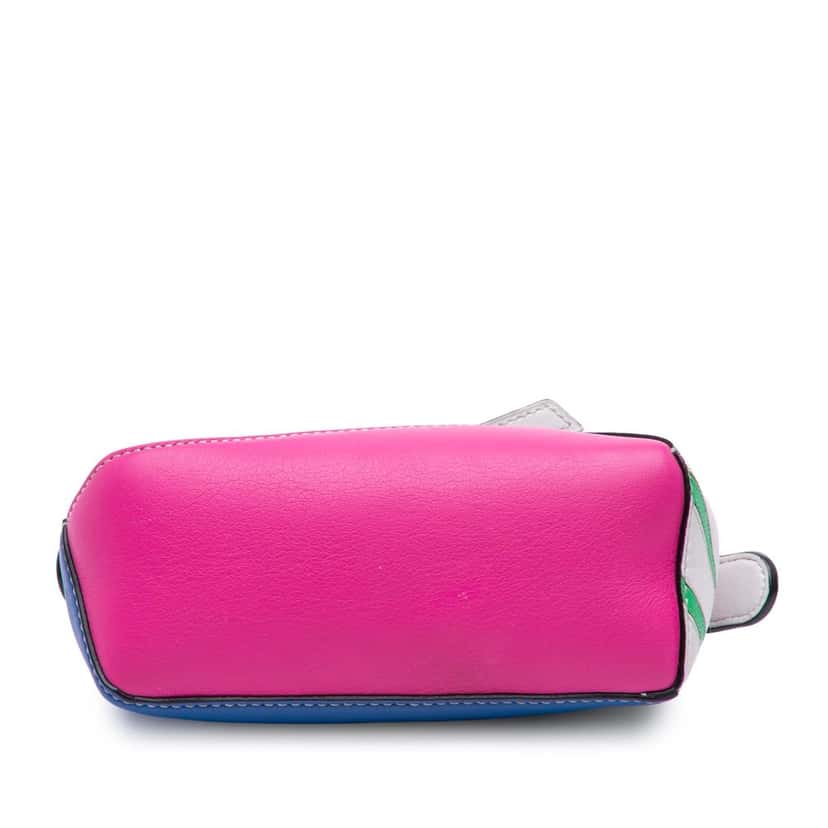 Loewe Mini Calfskin Zigzag Puzzle Edge Satchel White Leather Good condition - Inside View