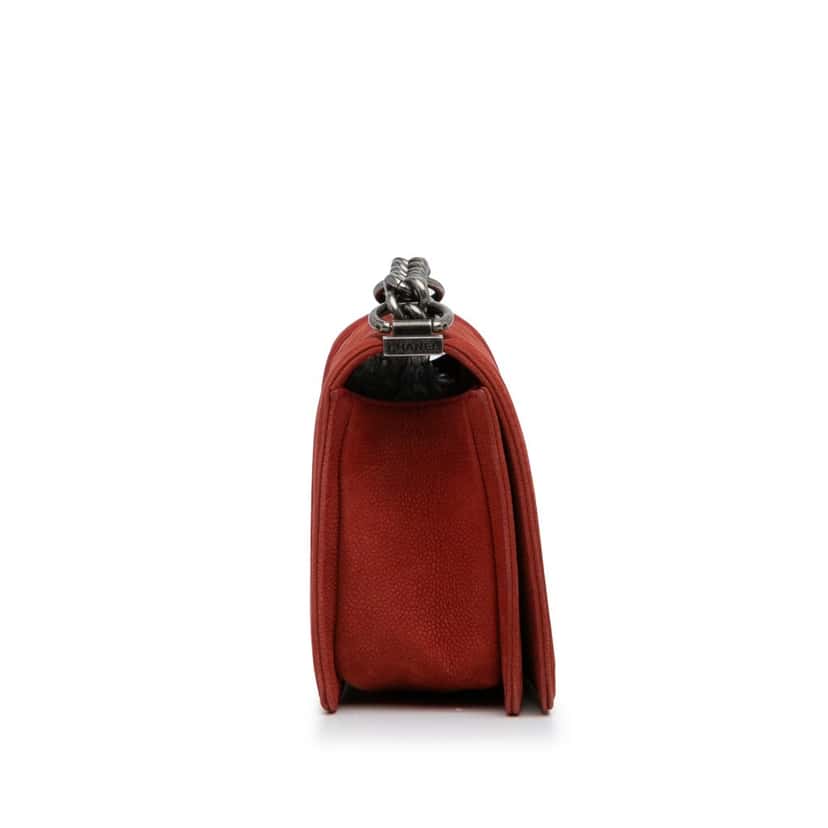 Chanel Old Medium Quilted Caviar Boy Flap Red Leather Good condition - Inside View