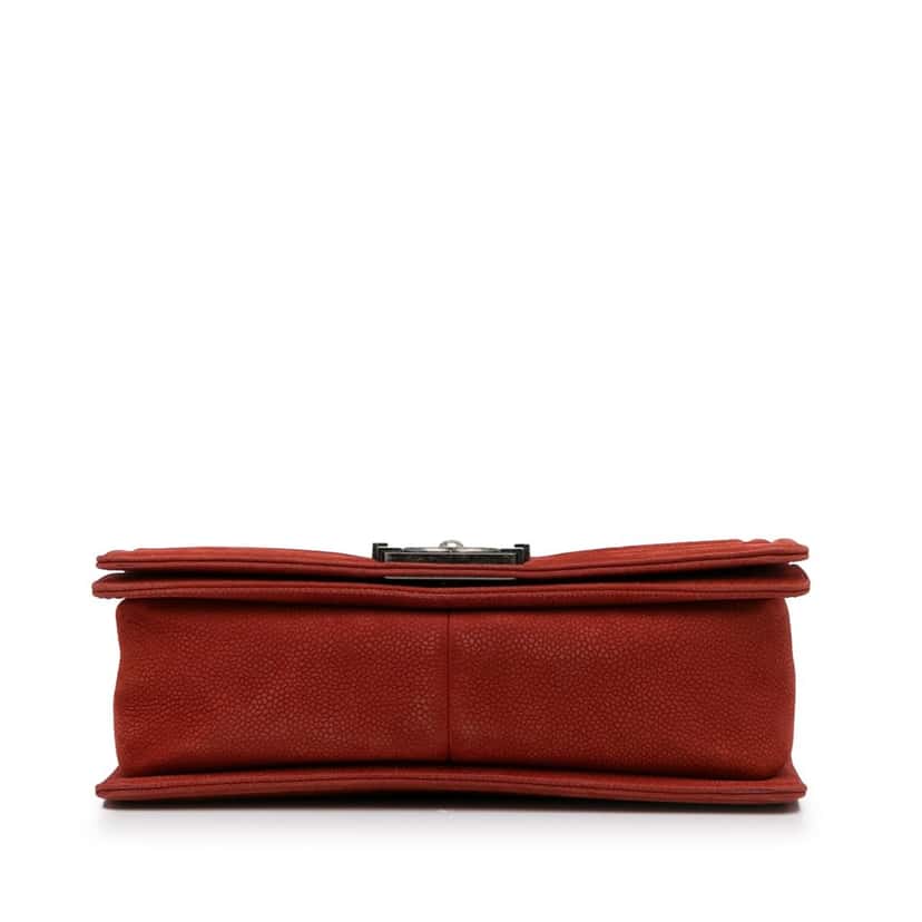 Chanel Old Medium Quilted Caviar Boy Flap Red Leather Good condition - Box View