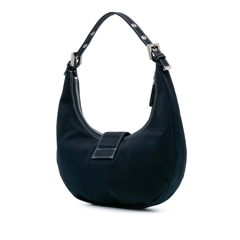 Fendi Canvas FF Marble Croissant Shoulder Bag Blue Canvas Good condition - Back View