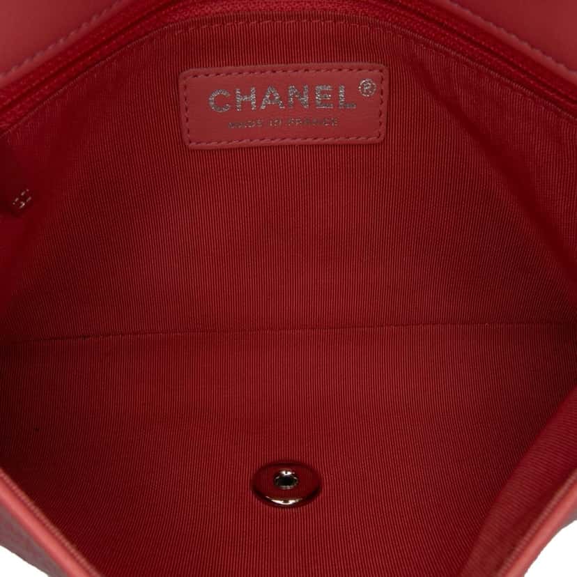 Chanel Crumpled Calfskin Bi Quilted Vintage Full Flap Pink Leather Good condition - Model View