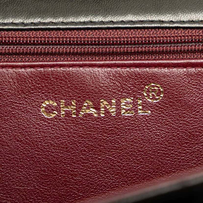Chanel Medium CC Quilted Lambskin Half Single Flap Black Leather Good condition - Box View