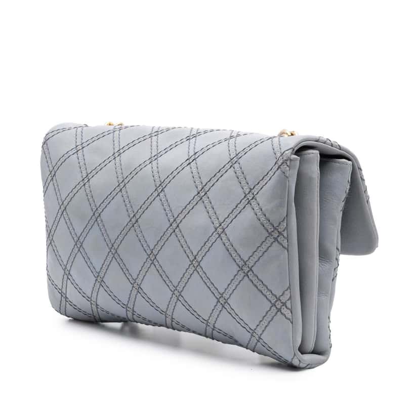 Chanel Jumbo Quilted Calfskin Triple Stitched Flap Grey Leather Good condition - Back View