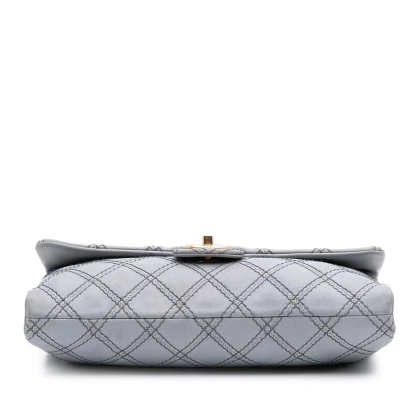 Chanel Jumbo Quilted Calfskin Triple Stitched Flap Grey Leather Good condition - Inside View