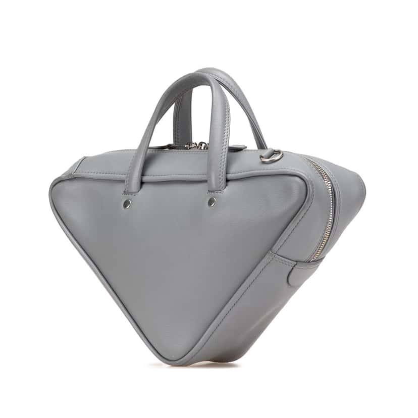 Balenciaga Medium Leather Triangle Duffle Bag Grey Leather Good condition - Back View