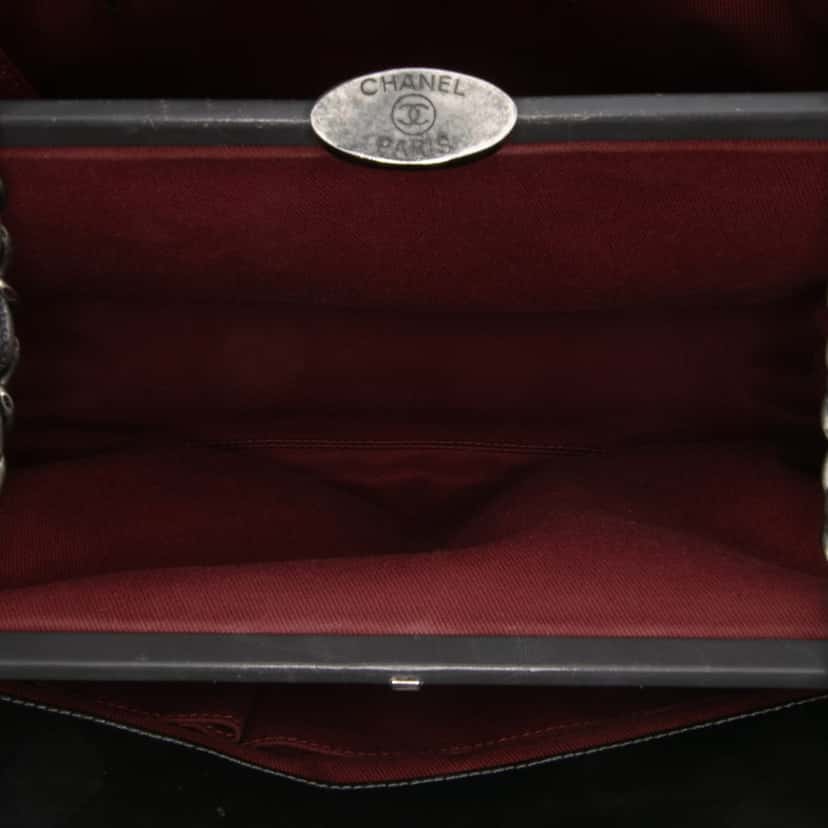 Chanel Large Aged Calfskin Just Mademoiselle Bowling Bag Grey Leather Good condition - Model View