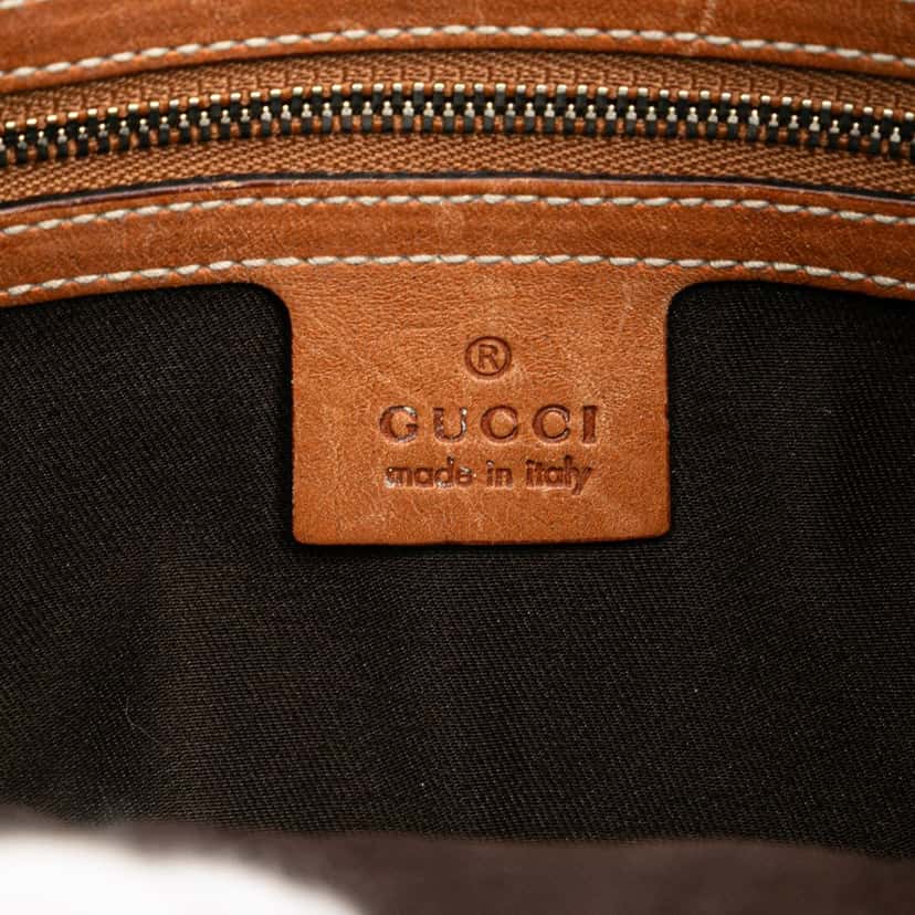 Gucci Canvas Web Reins Hobo Brown Canvas Good condition - Box View