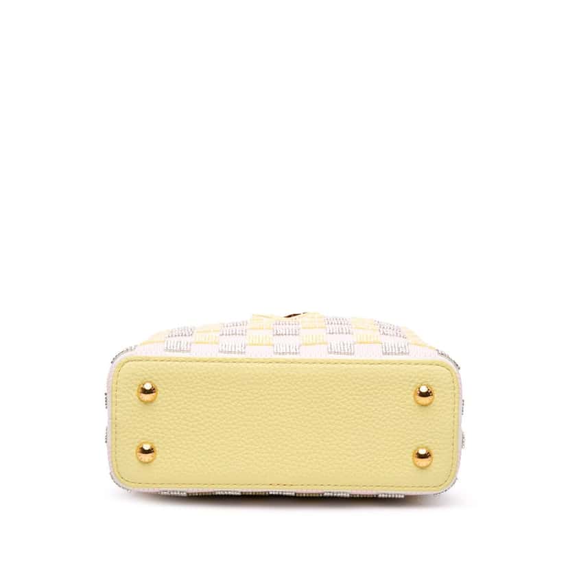 Louis Vuitton Smooth Calfskin Beaded Mini Capucines Yellow Leather Good condition - Inside View