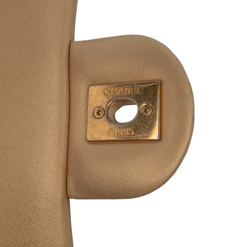 Chanel Mini Quilted Chevron Lambskin Camera Case Flap Gold Leather Good condition - Box View
