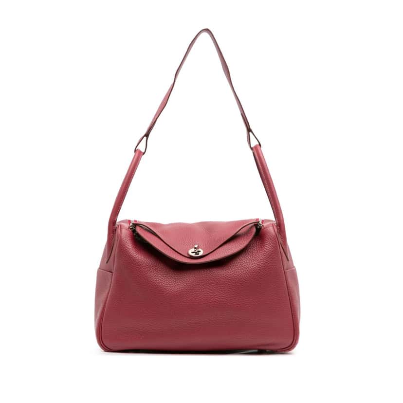 Hermès Clemence Lindy 34 Red Leather Good condition - Front View