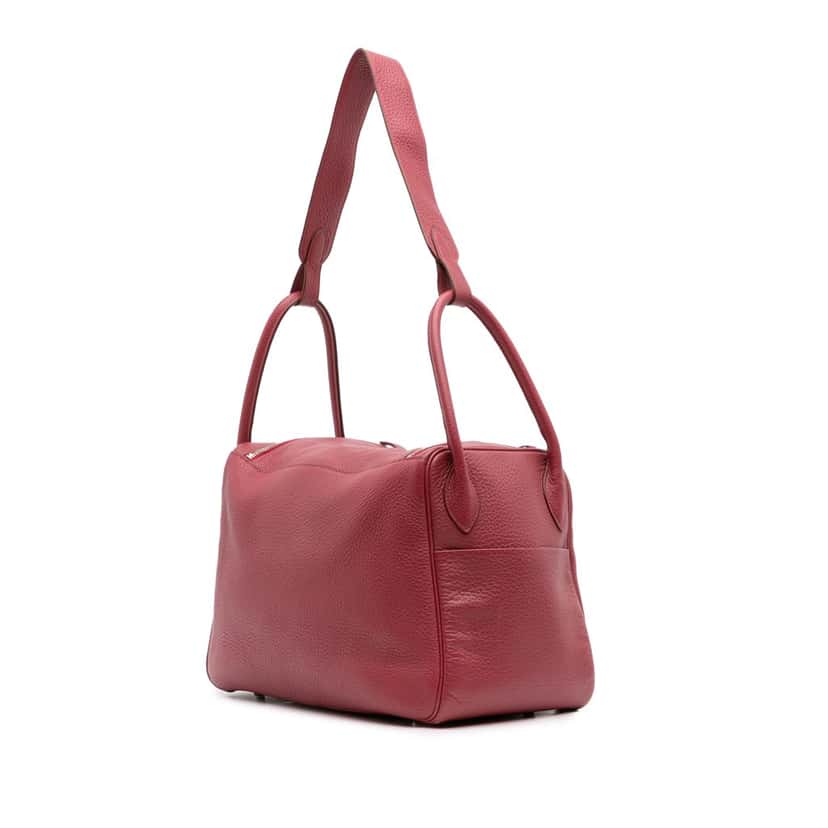 Hermès Clemence Lindy 34 Red Leather Good condition - Back View