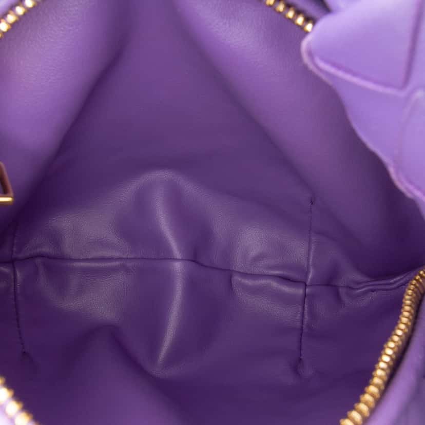 Bottega Veneta Mini Nappa Intrecciato Jodie Purple Leather Good condition - Model View
