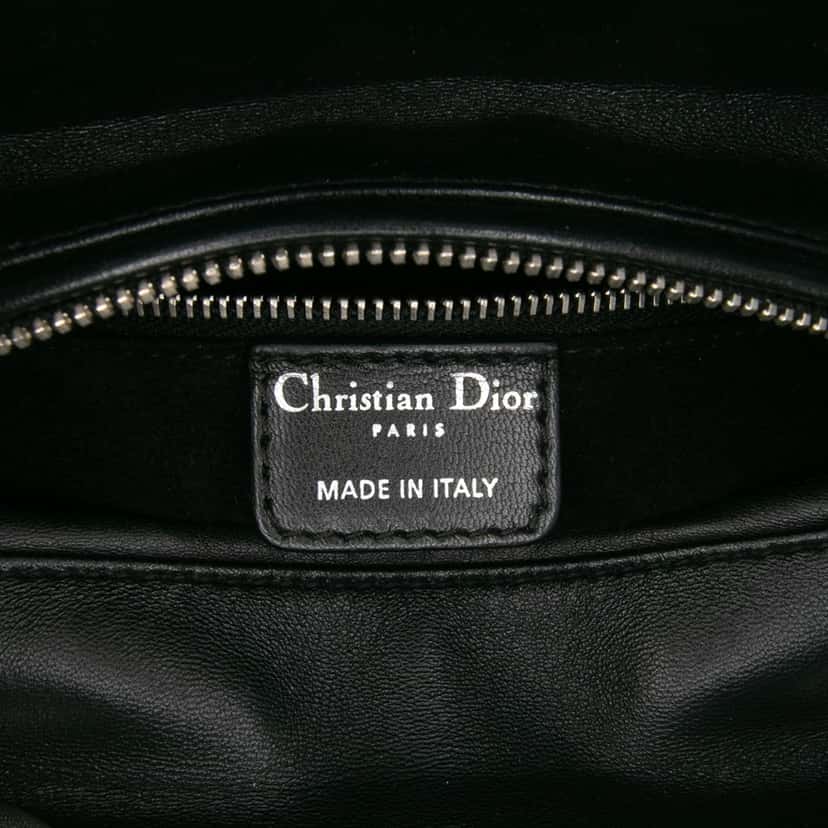 Dior Medium Calfskin Cannage Studded Lady Dior Black Leather Good condition - Box View