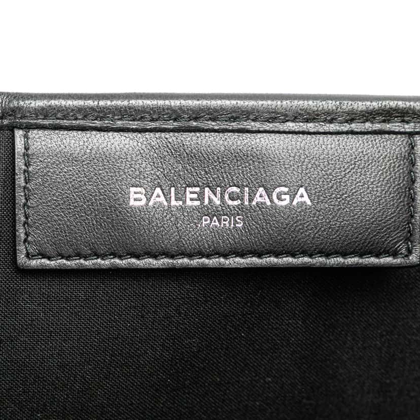 Balenciaga Calfskin Perforated Navy Cabas S Tote Black Leather Good condition - Box View
