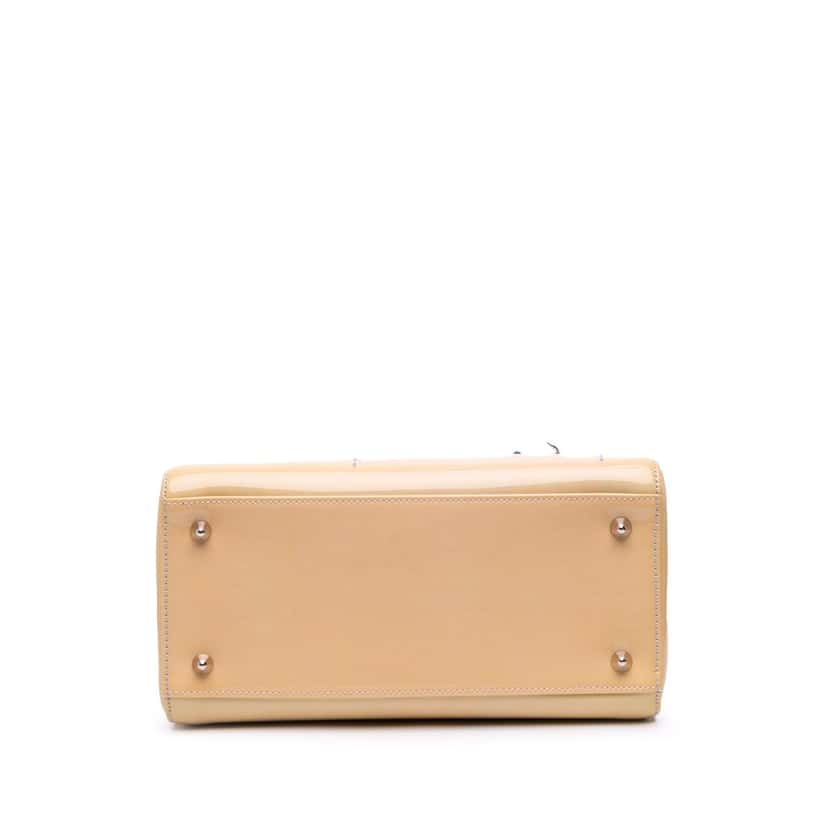 Dior Medium Ombre Patent Cannage Lady Dior Green Leather Good condition - Inside View