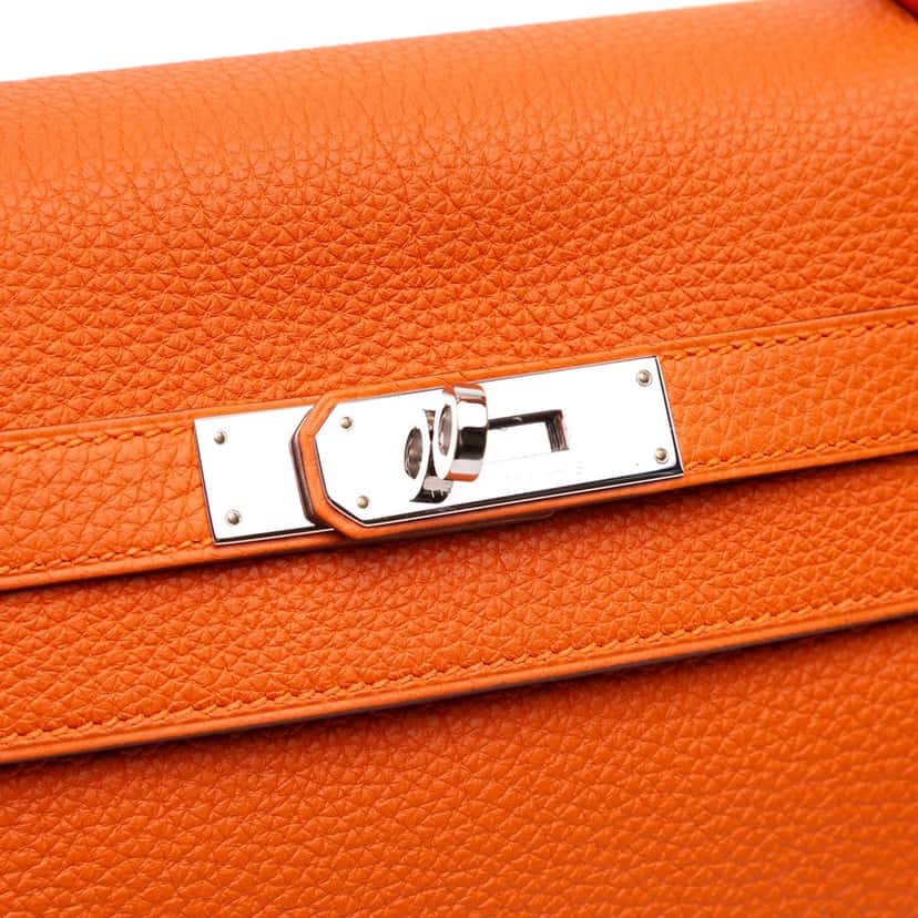 Hermès Togo Kelly II Retourne 35 Orange Leather Good condition - Box View