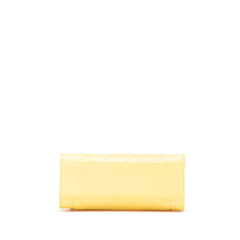 Chanel Mini Calfskin Label Click Shopping Tote Yellow Leather Very good condition - Inside View