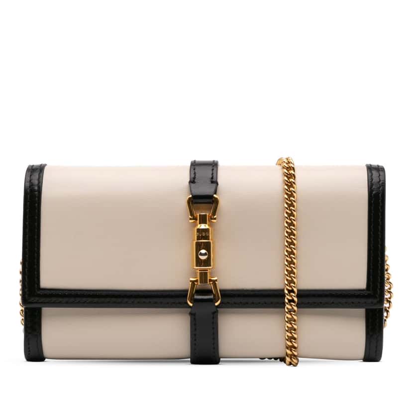 Gucci Bicolor Calfskin Jackie 1961 Wallet On Chain White Leather Good condition - Front View