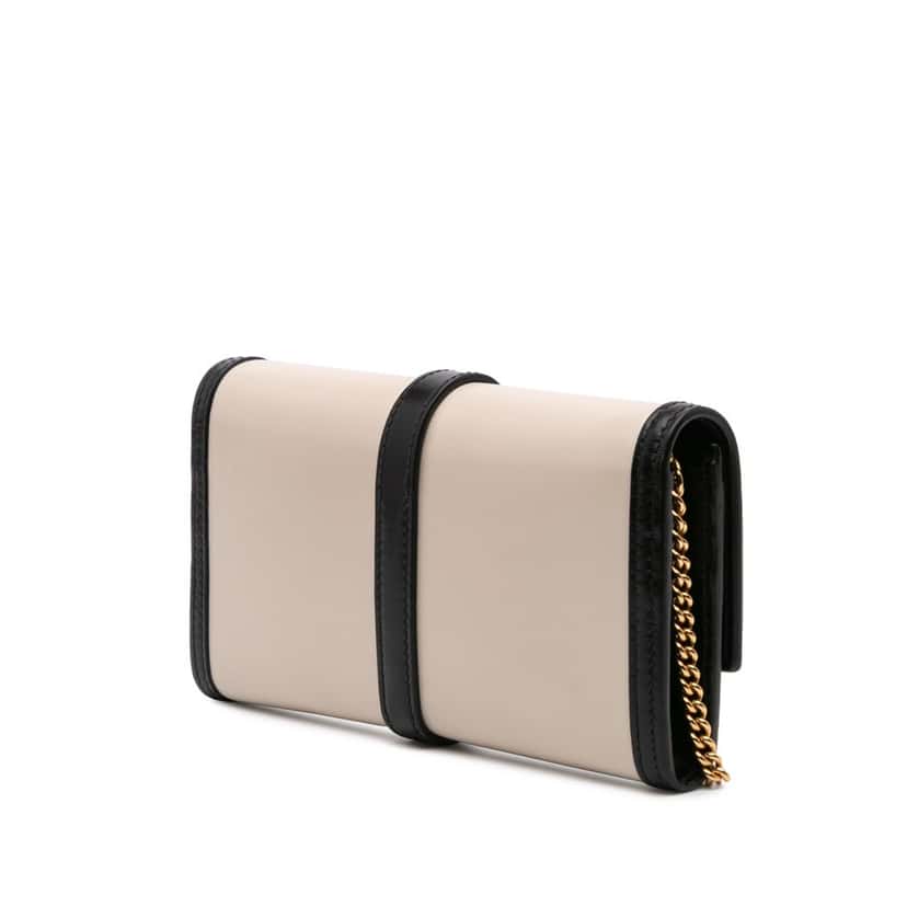 Gucci Bicolor Calfskin Jackie 1961 Wallet On Chain White Leather Good condition - Back View