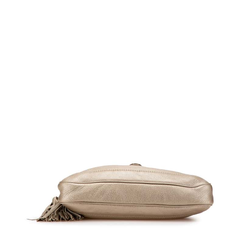 Gucci Medium Calfskin New Jackie Satchel Gold Leather Good condition - Inside View