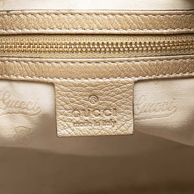 Gucci Medium Calfskin New Jackie Satchel Gold Leather Good condition - Box View