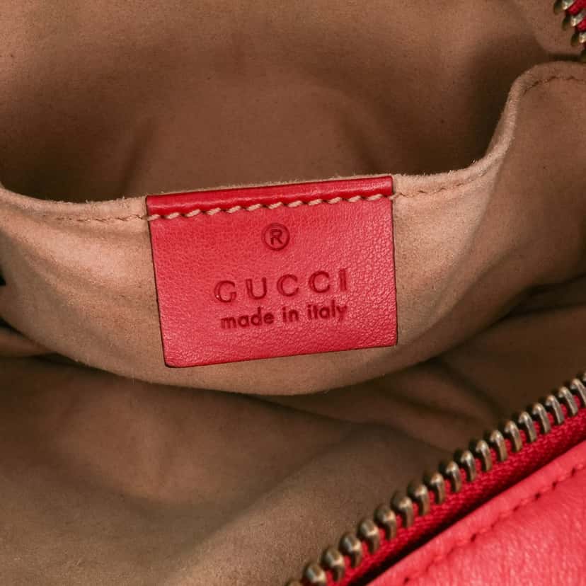 Gucci Mini GG Marmont Matelasse Leather Crossbody Red Leather Good condition - Box View