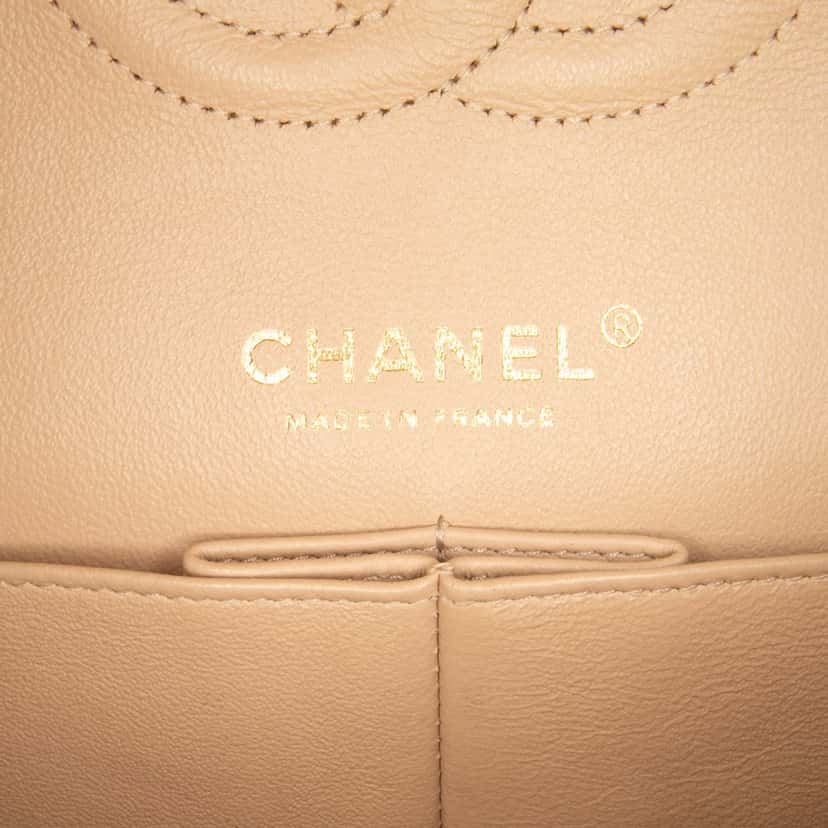 Chanel Medium Classic Lambskin Double Flap Brown Leather Good condition - Box View