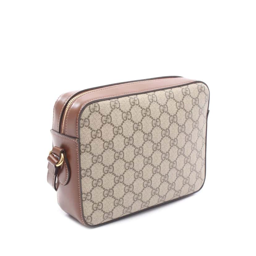 Gucci Small GG Supreme Horsebit 1955 Crossbody Brown Canvas Good condition - Back View