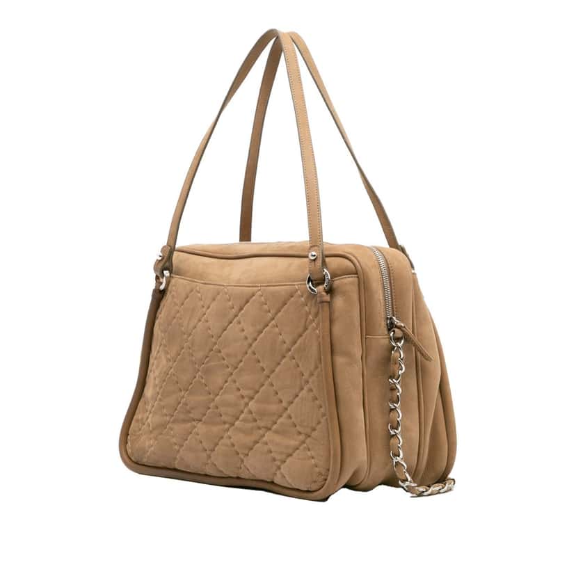 Chanel Quilted Iridescent Calfskin Relax CC Satchel Brown Leather Good condition - Back View