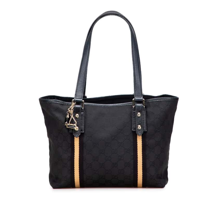 Gucci GG Canvas Jolicoeur Tote Black Canvas Good condition - Front View
