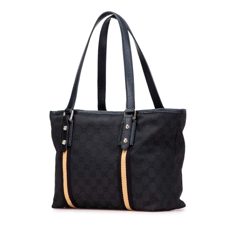 Gucci GG Canvas Jolicoeur Tote Black Canvas Good condition - Back View