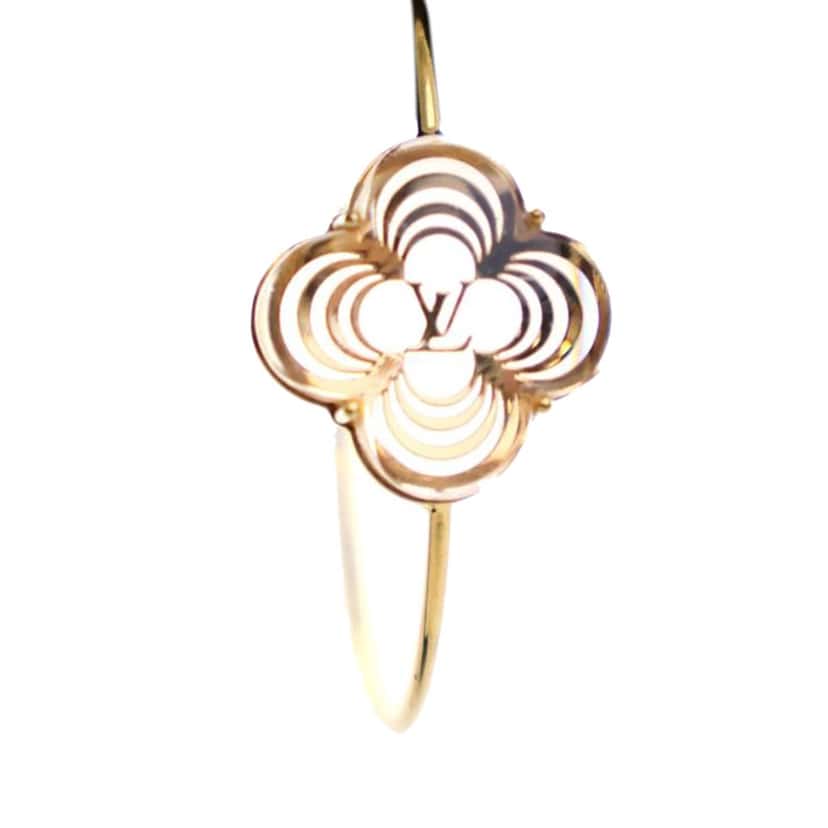 Louis Vuitton Gold Plated Resin A La Folie Hoop Earrings Gold Metal Good condition - Back View