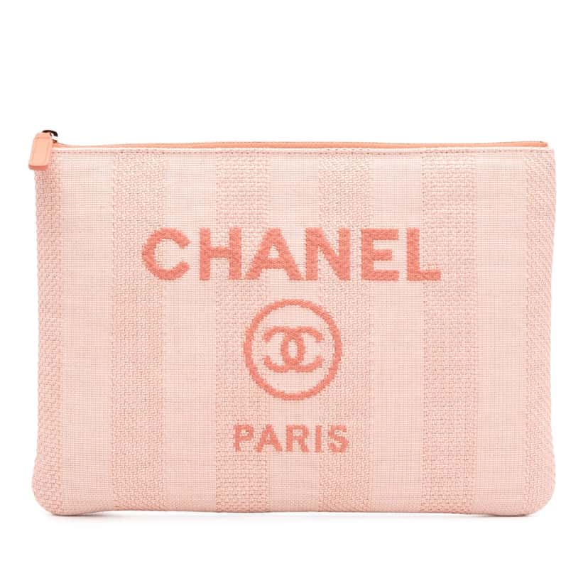 Chanel Medium Tweed Deauville O Case Pink Tweed Good condition - Front View