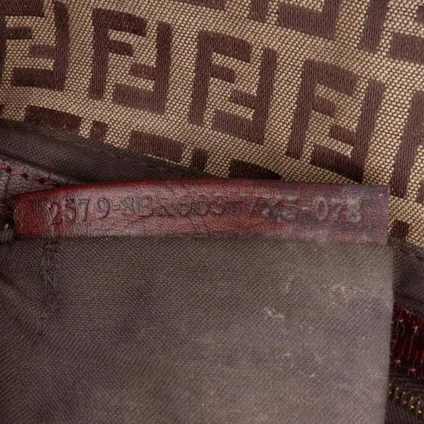 Fendi Zucchino Canvas Double Flap Chain Shoulder Bag Brown Canvas Good condition - Box View