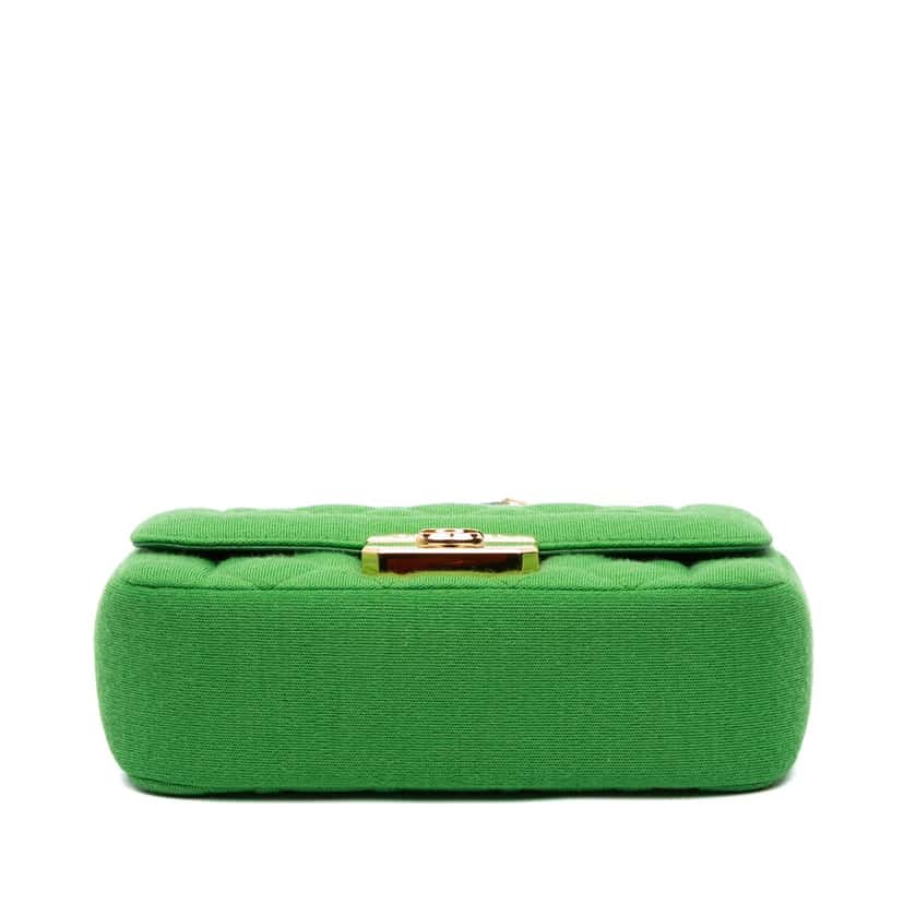 Chanel Mini Jersey Chic With Me Flap Green Cotton Good condition - Inside View