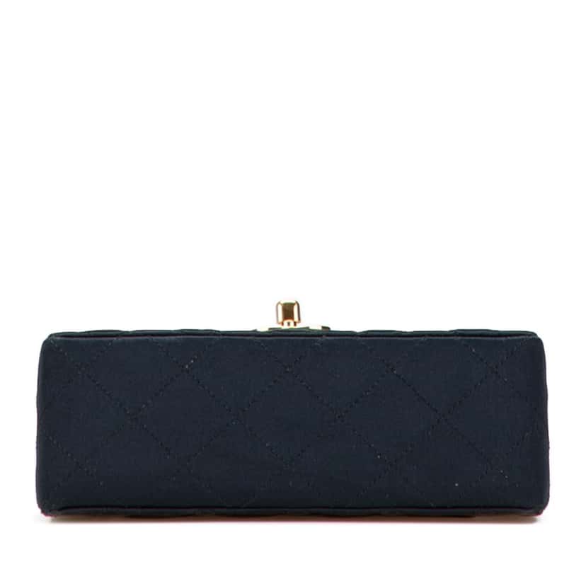 Chanel Mini Square Quilted Satin Single Flap Black Satin Good condition - Inside View