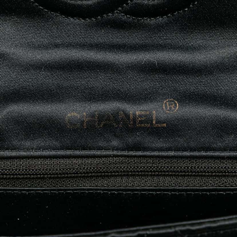 Chanel Mini Square Quilted Satin Single Flap Black Satin Good condition - Box View