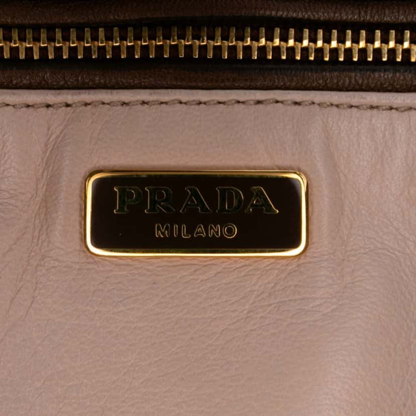 Prada Nappa Fringe Crossbody Brown Leather Good condition - Box View