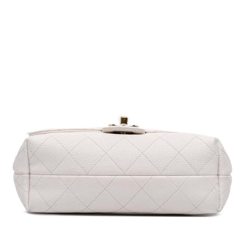 Chanel Small Stitched Caviar City Walk Flap White Leather Good condition - Inside View