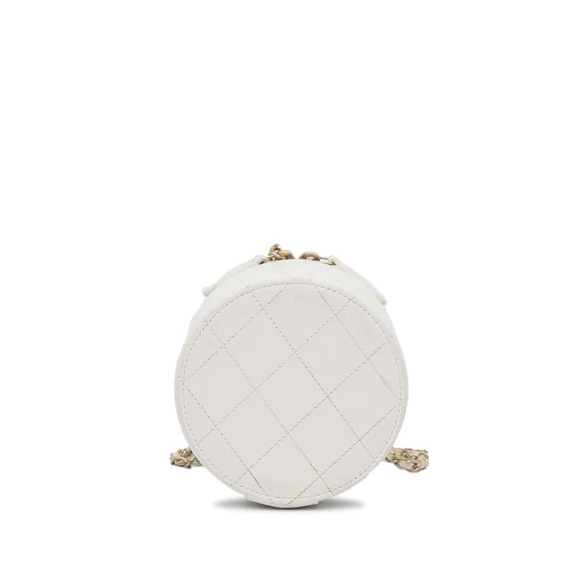Chanel Chain and Charm Vanity Case White Leather Good condition - Model View