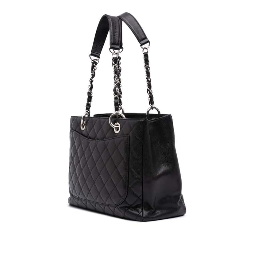 Chanel Caviar Grand Shopping Tote Black Leather Good condition - Back View