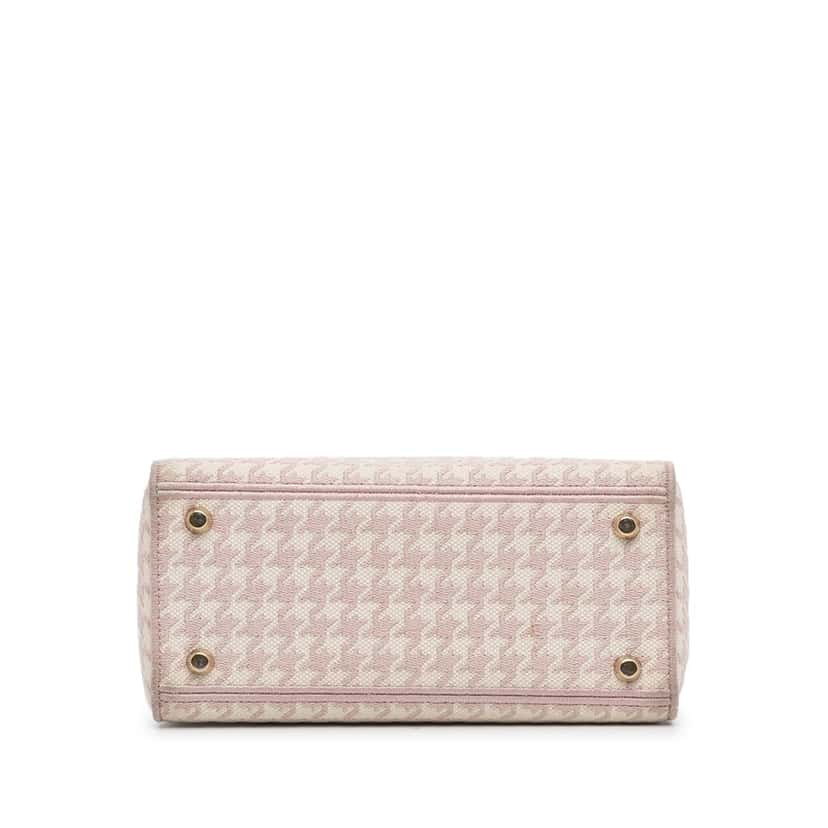 Dior Small Houndstooth Lady D-Lite Pink Canvas Very good condition - Box View