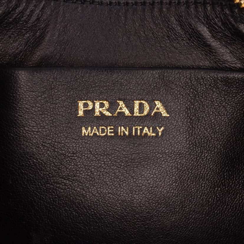 Prada Small Soft Calf Arque Satchel Black Leather Good condition - Box View