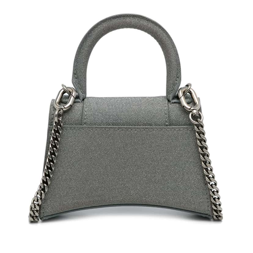Balenciaga Mini Glitter Hourglass Satchel Grey Polyester Good condition - Inside View
