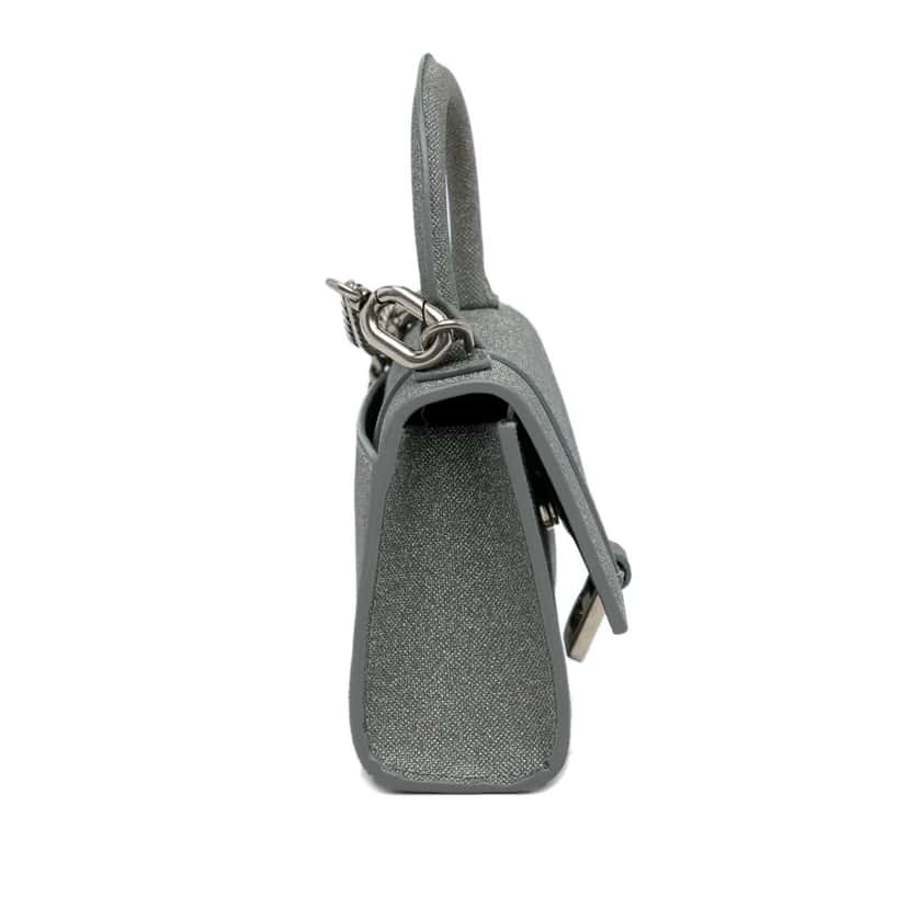 Balenciaga Mini Glitter Hourglass Satchel Grey Polyester Good condition - Model View